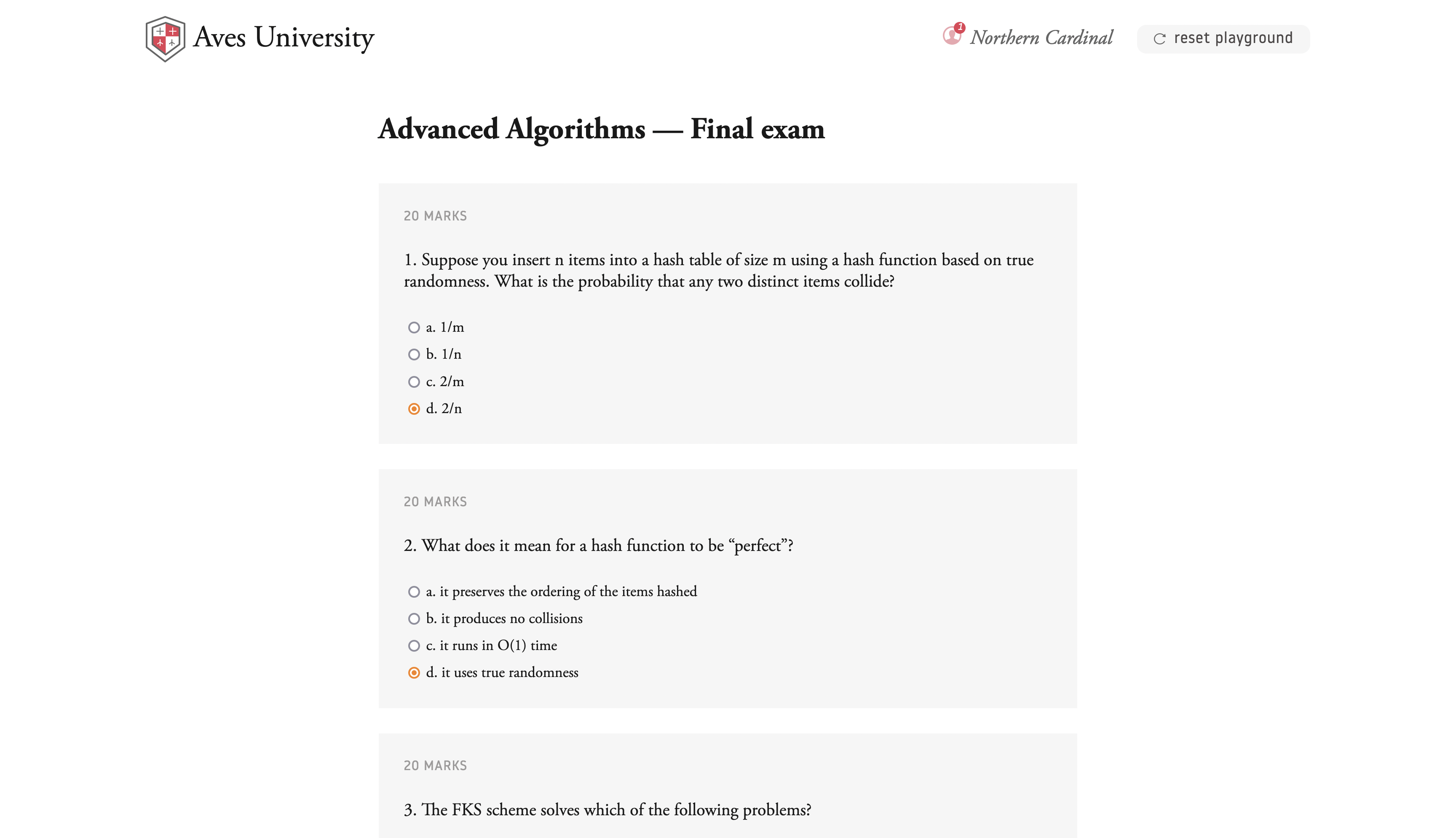 SQLI playground:
Aves University exam page