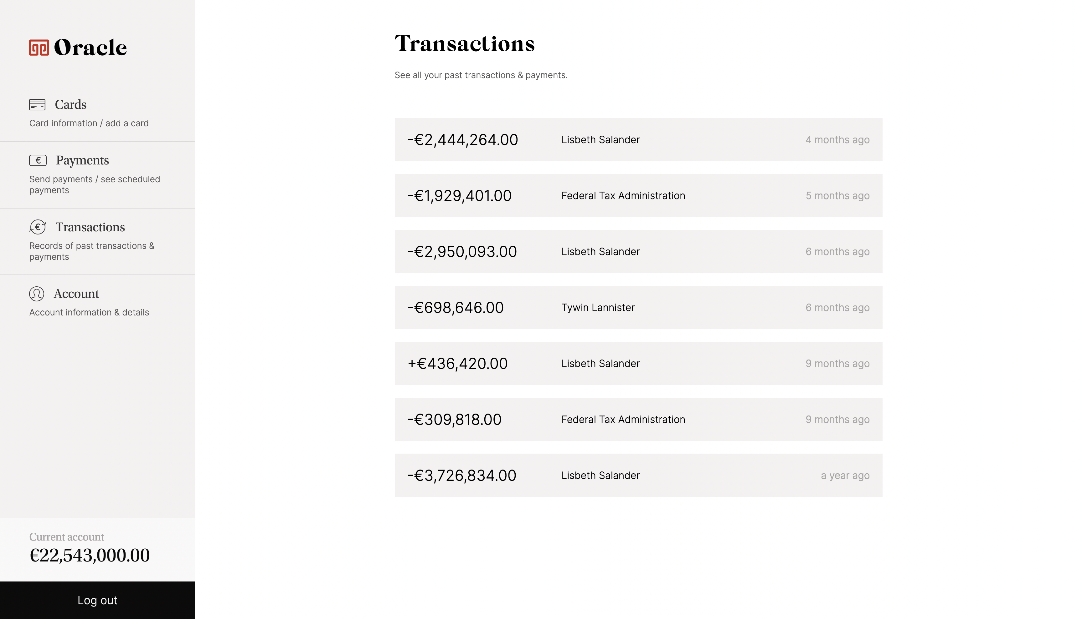 SQLI
playground: Oracle Bank transaction page