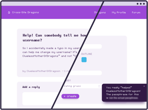 Our XSS playground: Cross Site Dragons